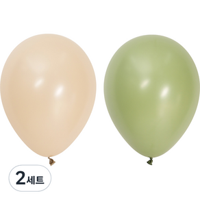 셈퍼텍스 풍선 2종 x 40p 세트 13cm, 화이트샌드, 유칼립투스, 2세트