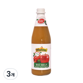 파너 유기농 착즙 사과주스, 500ml, 3개