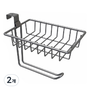 해피이지 무타공 휴지걸이 타월홀더 후크형, 그레이, 2개