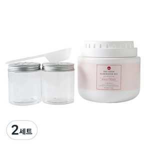 BAS 대용량 탈취제 빅 블랙체리향 본품+ 소분용기 2p + 스쿱, 1.1kg, 2세트