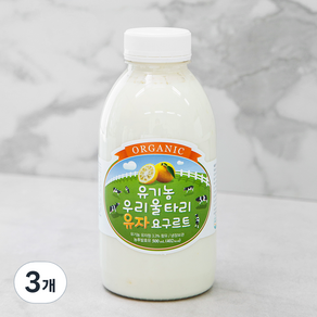 유기가공식품인증 우리울타리 유자 요구르트, 500ml, 3개