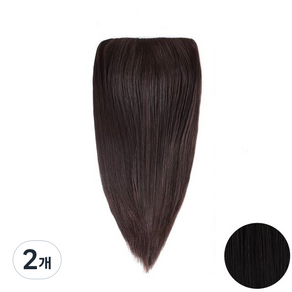 픽앤웨어 여자 긴머리용 헤어뽕 부분가발 11 x 36 cm, 내츄럴 블랙, 2개