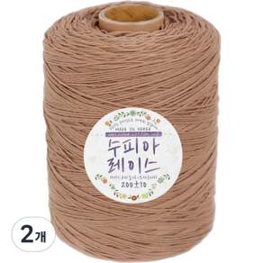 털실나라 수피아 레이스 미니콘 대용량 코튼 코마면사 뜨개실 200g, 206 베이지, 2개