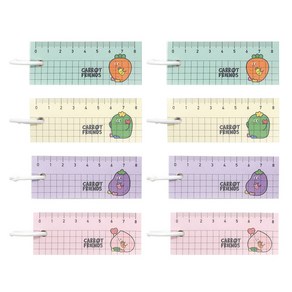 핑크풋 당친 눈금자 메모지 4종 x 2p세트, 핑크, 퍼플, 민트, 아이보리, 1세트