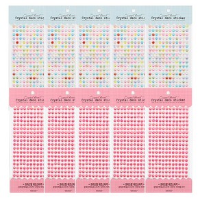 톡톡팬시 크리스탈 데코 스티커 2종 x 5p, 핑크, 레인보우, 1세트