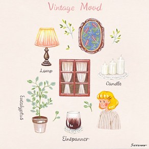 위모던 일러스트 그림 포스터 소보루 Vintage mood 캔버스아트