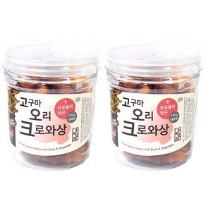 아침애간식 강아지 크로와상 200g, 2개, 고구마 + 오리고기 혼합맛