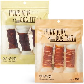 Think you dog teeth 오리 3p + 연어 3p 세트, 오리, 연어, 1세트, 480g