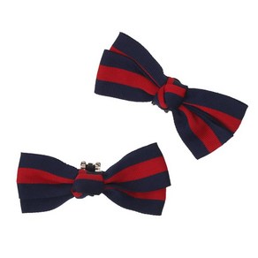 여아용 STRIPE BOW 신발 악세서리 BBKCBNTASB11NVYF 2p