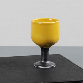 달소금 국산 도자기 와인잔 컵 오브제 감성 홈카페 고블렛잔 200ml, 레몬, 1개