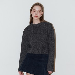 벰버 여성용 ROUND NECK CROP KNIT