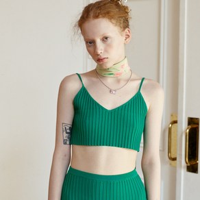 [BC21SSKN09] PRETZEL KNIT BRA TOP [GREEN]