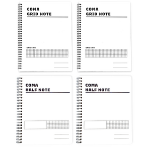 투코비 코마 노트 A5 그리드 2p + 하프 2p, 화이트, 1세트