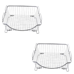 겹침가능 정리 바구니 철제 오거나이저 샴페인 YT_RA1000, 2개