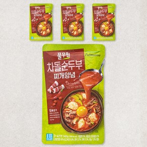 풀무원 차돌순두부찌개 양념, 140g, 4개