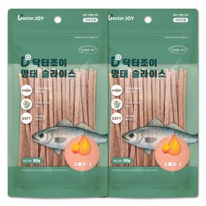 닥터조이 강아지 명태슬라이스 간식, 오메가3, 80g, 2개