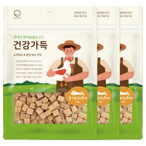 굿데이 건강가득 큐브 강아지 간식, 닭가슴살 + 황태 혼합맛, 300g, 3개