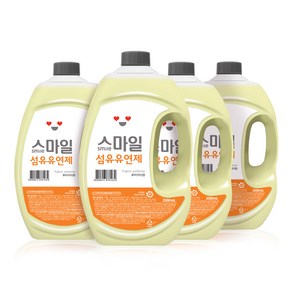 스마일 섬유유연제 후리지아향 본품, 2.5L, 4개