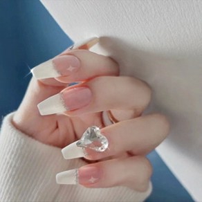 마켓감성 크리스탈 얼음 투명 네일 팁, 2개, 타입17