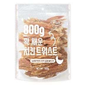 피어 강아지 꽉 채운 치킨트위스트 대용량 실속형 간식 800g, 1개, 닭고기맛