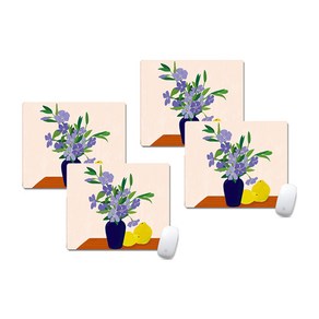 플라워 블룸 아트 마우스패드 20 x 24 cm, 07, 4개