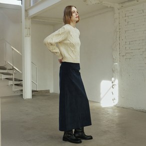 엽페 CORDUROY LINE SKIRT