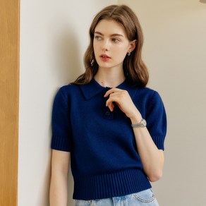 룩캐스트 여성용 ERIN COLLAR KNIT TOP