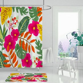 알럽홈 플라워쿨 샤워커튼 TYPE7 180 x 165 cm, 1개