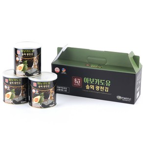 더국민 아보카도유 솔뫼 광천김 캔 3p 선물세트, 90g, 1개