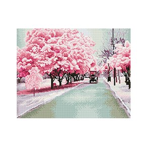 액자형 보석십자수 DIY 세트 40 x 50 cm I94, DP722 행복한 나들이, 1세트