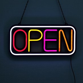 21세기트랜드 LED 네온사인 OPEN 간판, 컬러