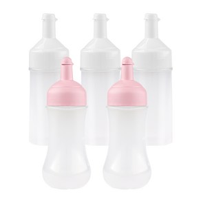 인블룸 스퀴즈 오일 드래싱 소스통 화이트 250ml 3p + 다용도 소스통 핑크 350ml 2p 세트, 1세트