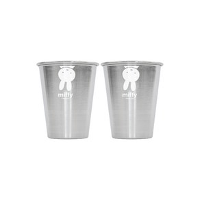 화이트 미피 스텐 심플컵 350ml, 혼합색상, 2개