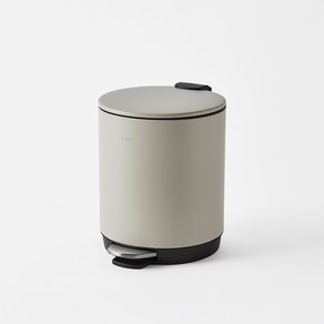 한샘 심플라운드 스텐 페달 휴지통 5L, 라이트그레이, 1개
