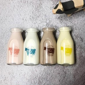 젖소 레트로 우유병 200ml x 4종세트