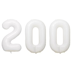 JOYPARTY 숫자 은박 풍선 대 200, 화이트, 1개