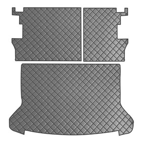 아이빌 입체퀼팅 4D 가죽 트렁크매트 + 2열 등받이 풀세트, 르노 QM6 LPG (2022년~), 블랙 + 블랙 스티치, 르노삼성