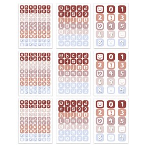 슬로우데코 포인트 꾸미기 스티커 3종 x 3p 세트, 2 알파벳, 1세트