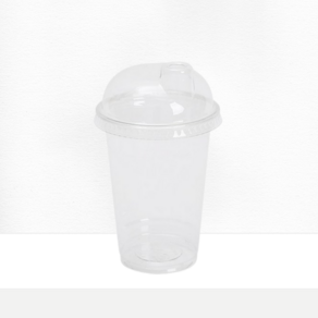 [이지앤] 투명 PET 아이스컵 + 에코 뚜껑, 1세트, 470ml, 100개