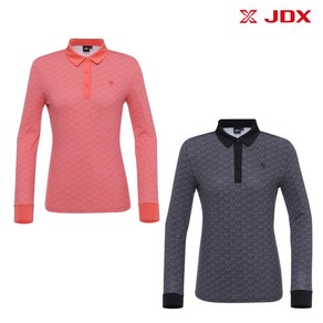 [ JDX골프 ] 여성 냉감 기능이 있는 전판 프린트 긴팔 티셔츠 X2TLV5444