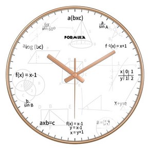 수학 벽시계 방정식 공식 수식 기호 공부방 강의실 학원시계 인테리어 개업선물, 8인치, A190골드