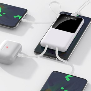 [엑스트라] 볼트 S11 LED 4in1 케이블내장 10000mAh 보조배터리, 화이트, 1000ah
