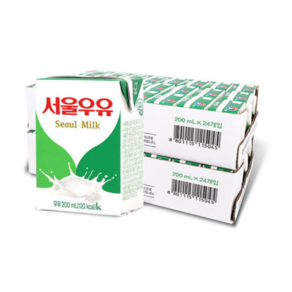 서울우유 멸균우유 200ml 24입 x 2박스 (48개)