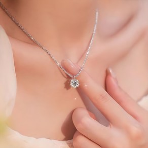 위어라 모이사나이트 1캐럿 목걸이 순은 925 실버 여자 목걸이 예물 목걸이 프로포즈 목걸이