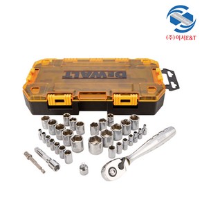 DEWALT 디월트정품 3/8인치&1/4인치 Drive 핸드 육각 복스알 드라이버 소켓 라쳇세트 DWMT73804 (34pcs)