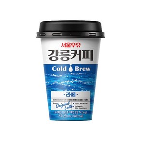 서울우유 강릉커피 콜드브루 라떼 컵커피 250ml x 6개