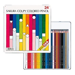 SAKURA COLOR PRODUCTS CORPORATION 사쿠라크레파스 쿠피 색연필 24색 PFY24, 1개, 1개