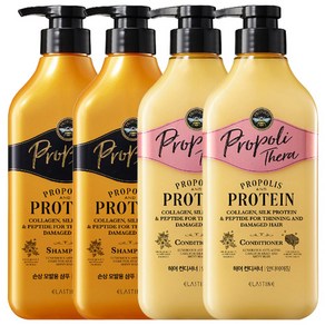엘라스틴 프로폴리테라 안티에이징 ( 건조하고 손상된 모발용 샴푸 500ML 2개 + 헤어 컨디셔너 500ML 2개 ) / 프로폴리스 추출물 함유, 1개