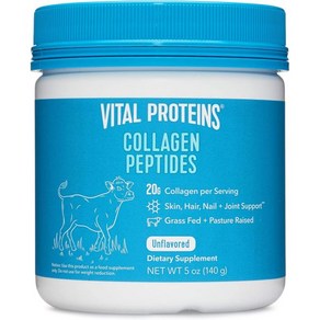 Vital Poteins Collagen Peptides Powde Pomotes Hai Nail Skin Bone and Joint Health Lemon 11 Ounce, Unflavoed, 1개