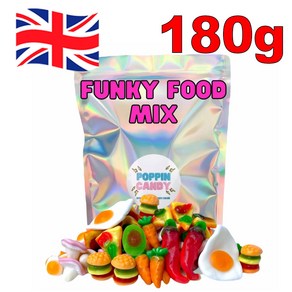 [영국발송] 180g 펑키 푸드 믹스 스웨디시젤리 스위즐스 법스 swedish jelly swizzels bubs, 1개
